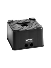VEVOR Trailer Jack Block under trailer, creating a stable base on uneven ground.