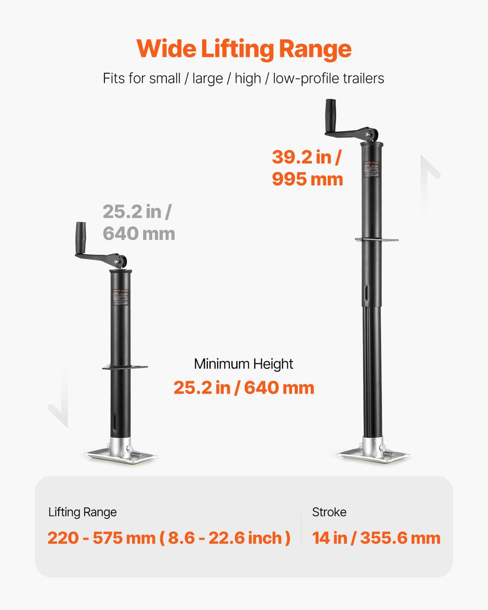 VEVOR heavy-duty carbon steel construction supports rugged towing tasks.