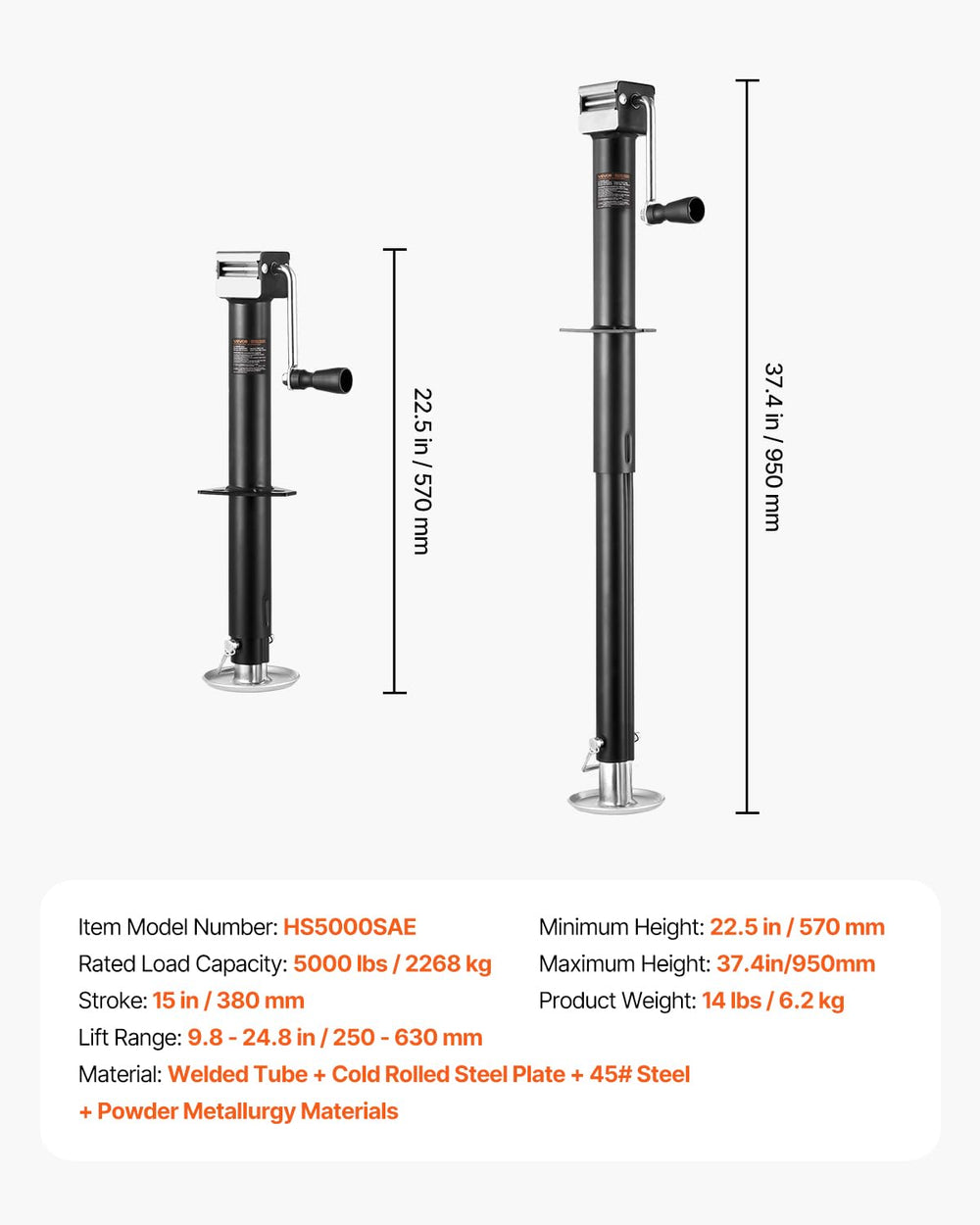 VEVOR ideal for horse and travel trailers on uneven surfaces.