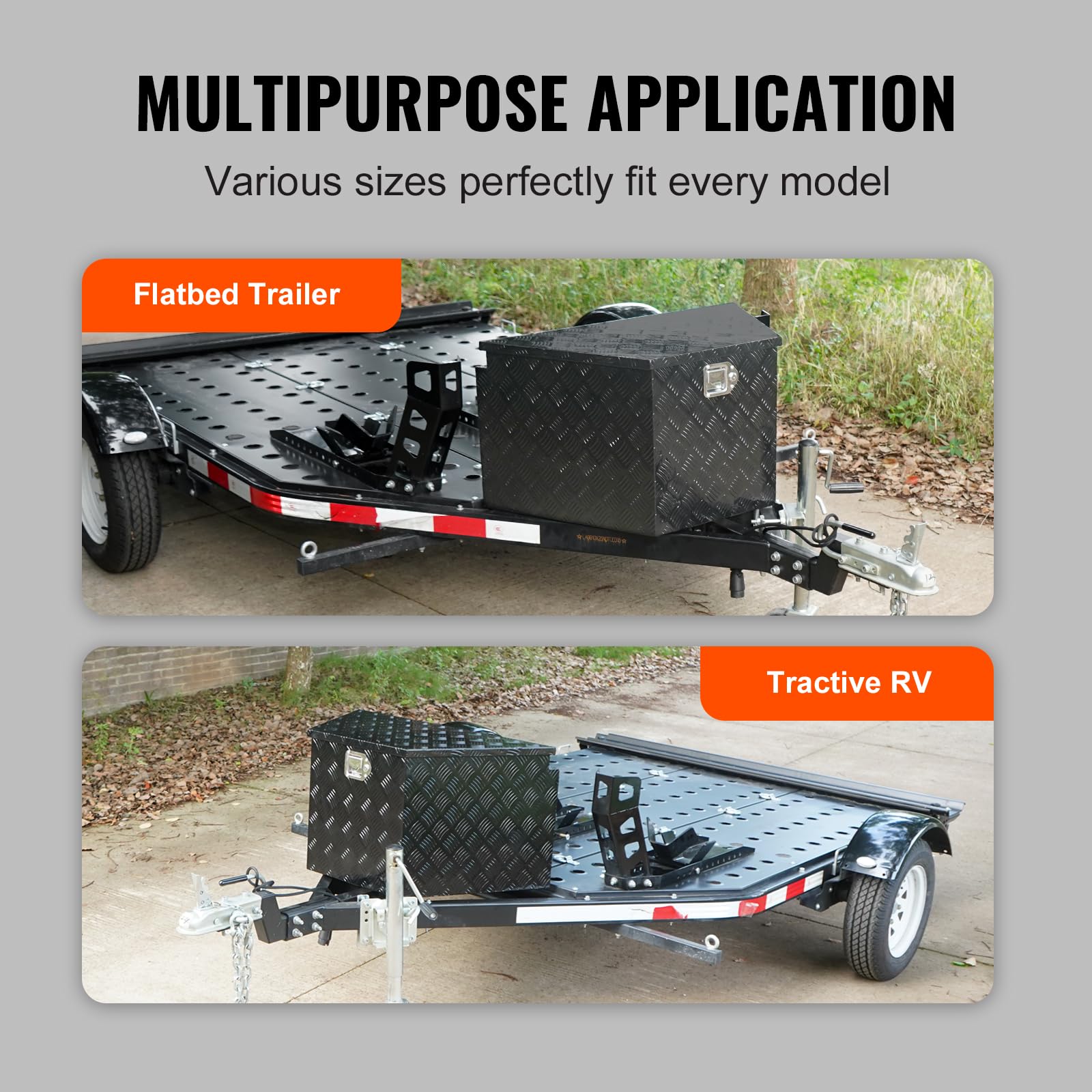VEVOR trailer tongue box spacious 39x16.5x12 storage space.