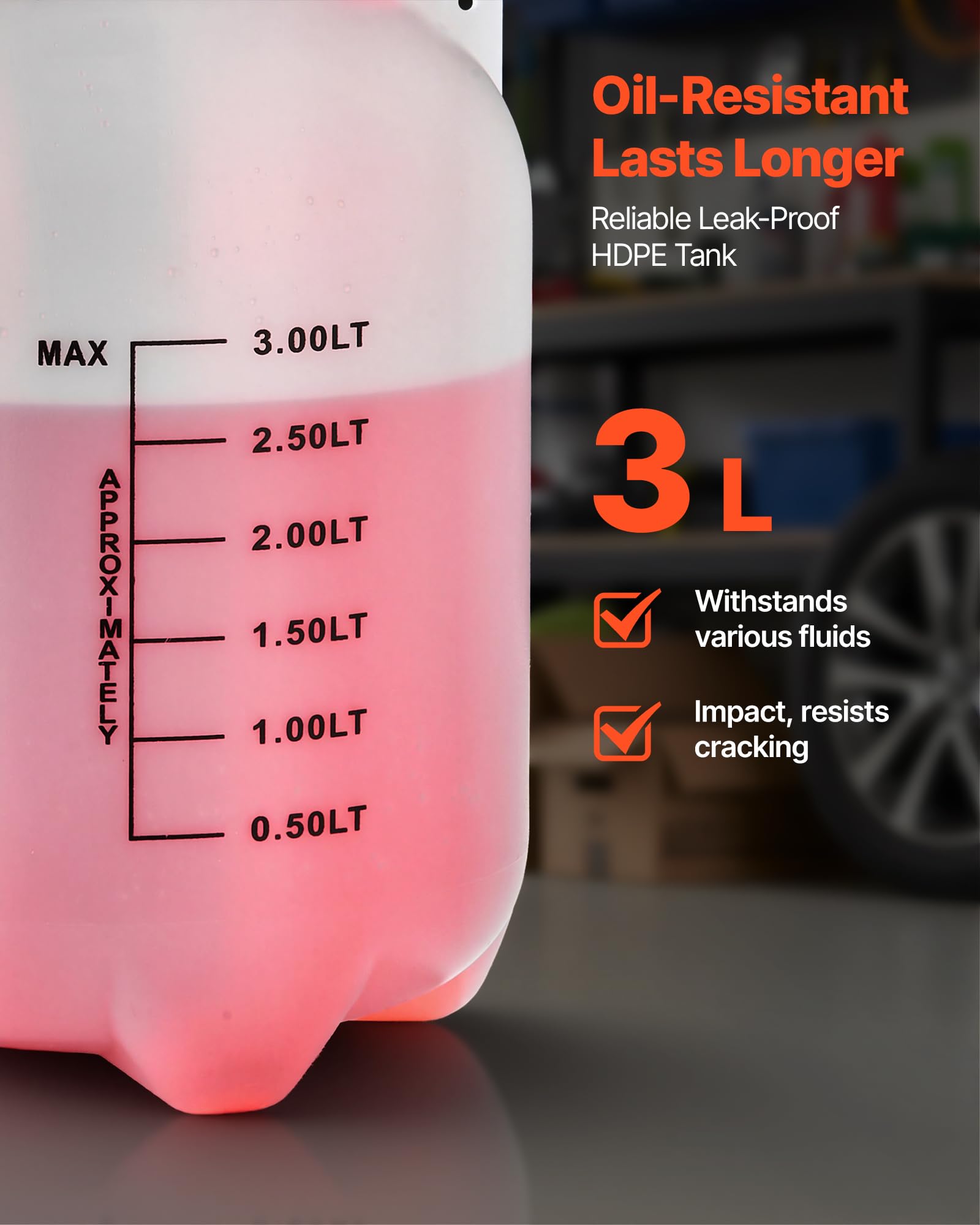 VEVOR 3 L HDPE tank is durable and transparent