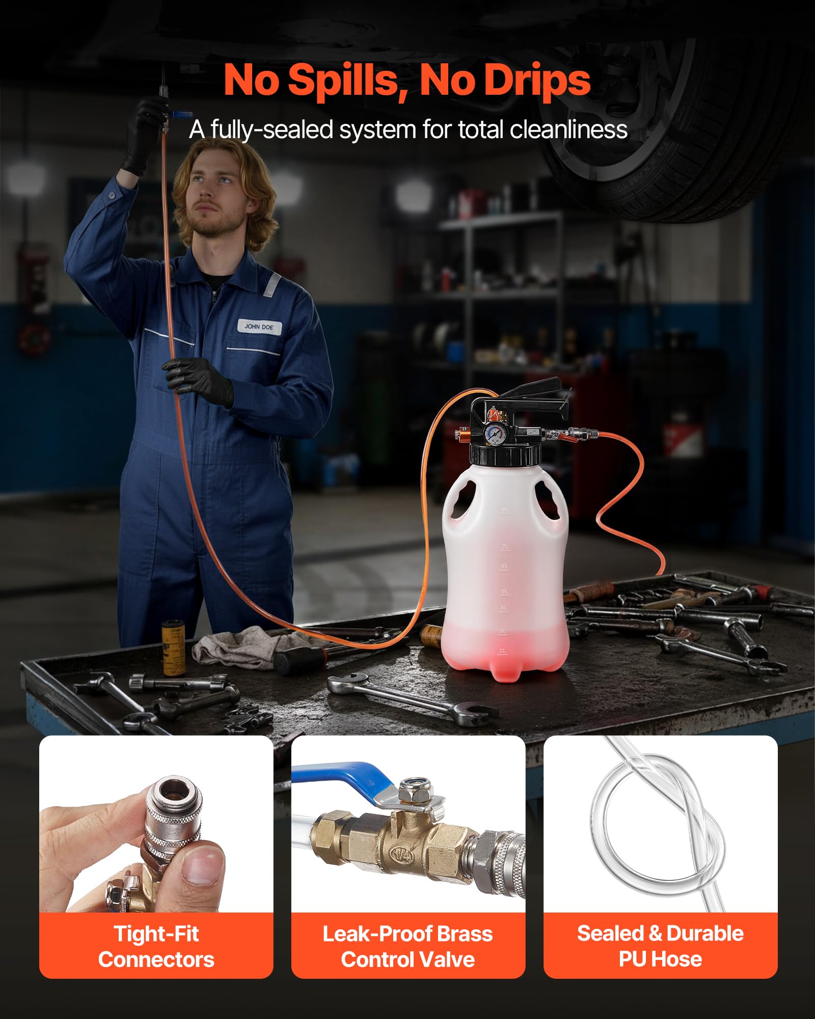 VEVOR pump with fast pneumatic workflow for quick extract or fill.