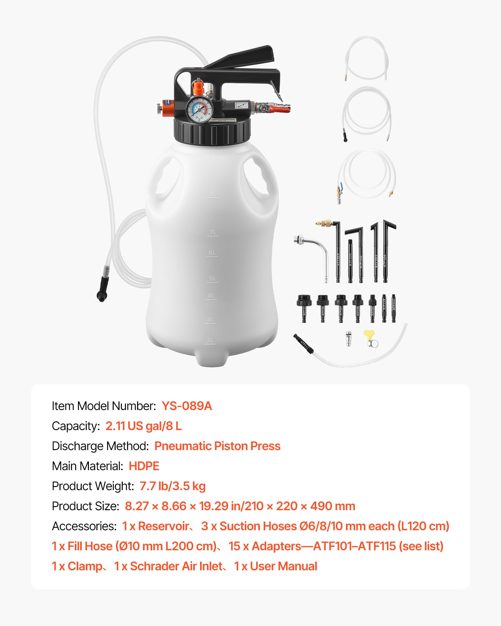 VEVOR two-way valve enables instant extract or fill switching.