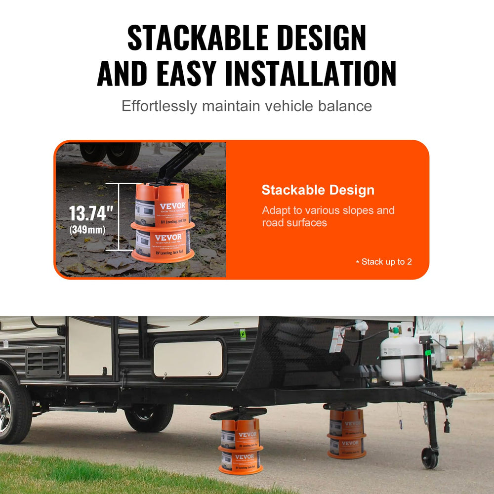 VEVOR leveling block helps quick adjustments for stable parking on uneven spots.