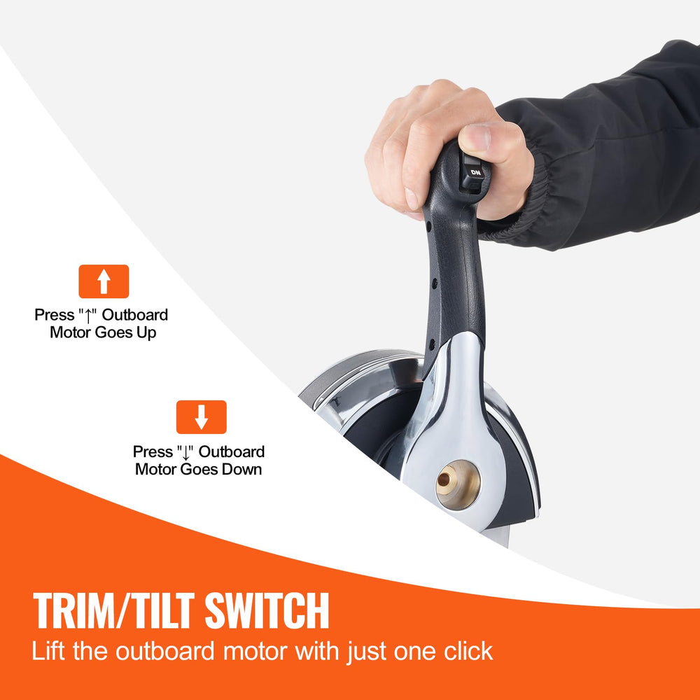 VEVOR trim and tilt switch integrated on the lever for quick stern adjustments