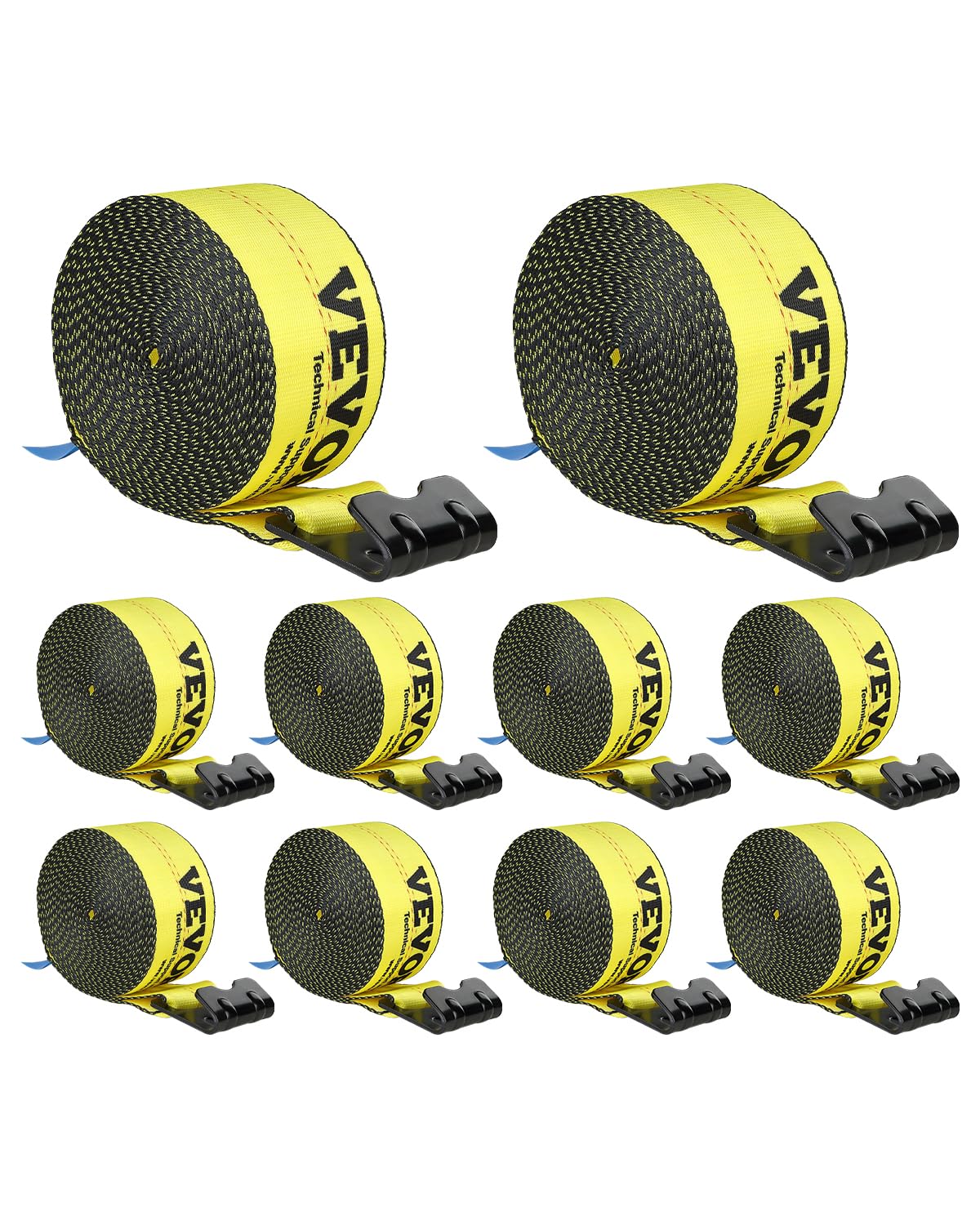 VEVOR truck straps 4x30ft webbing, durable cargo securing in action.