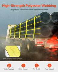 VEVOR truck straps blue polyester material resists weathering and swelling.