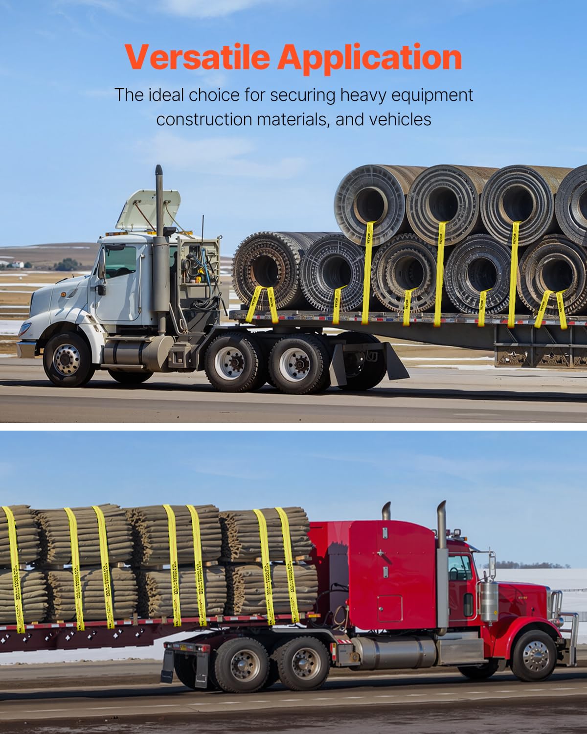 VEVOR truck straps pack of 10 for versatile transport tasks.