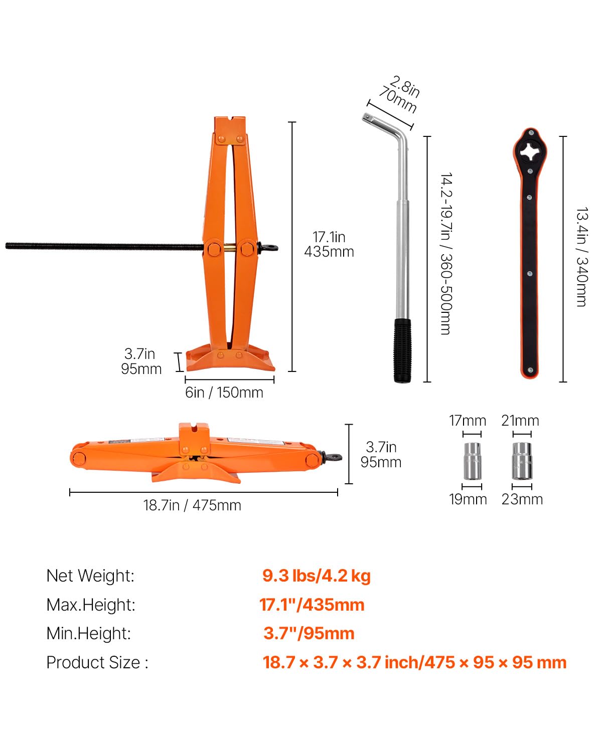Use under the chassis for safe, controlled lifting