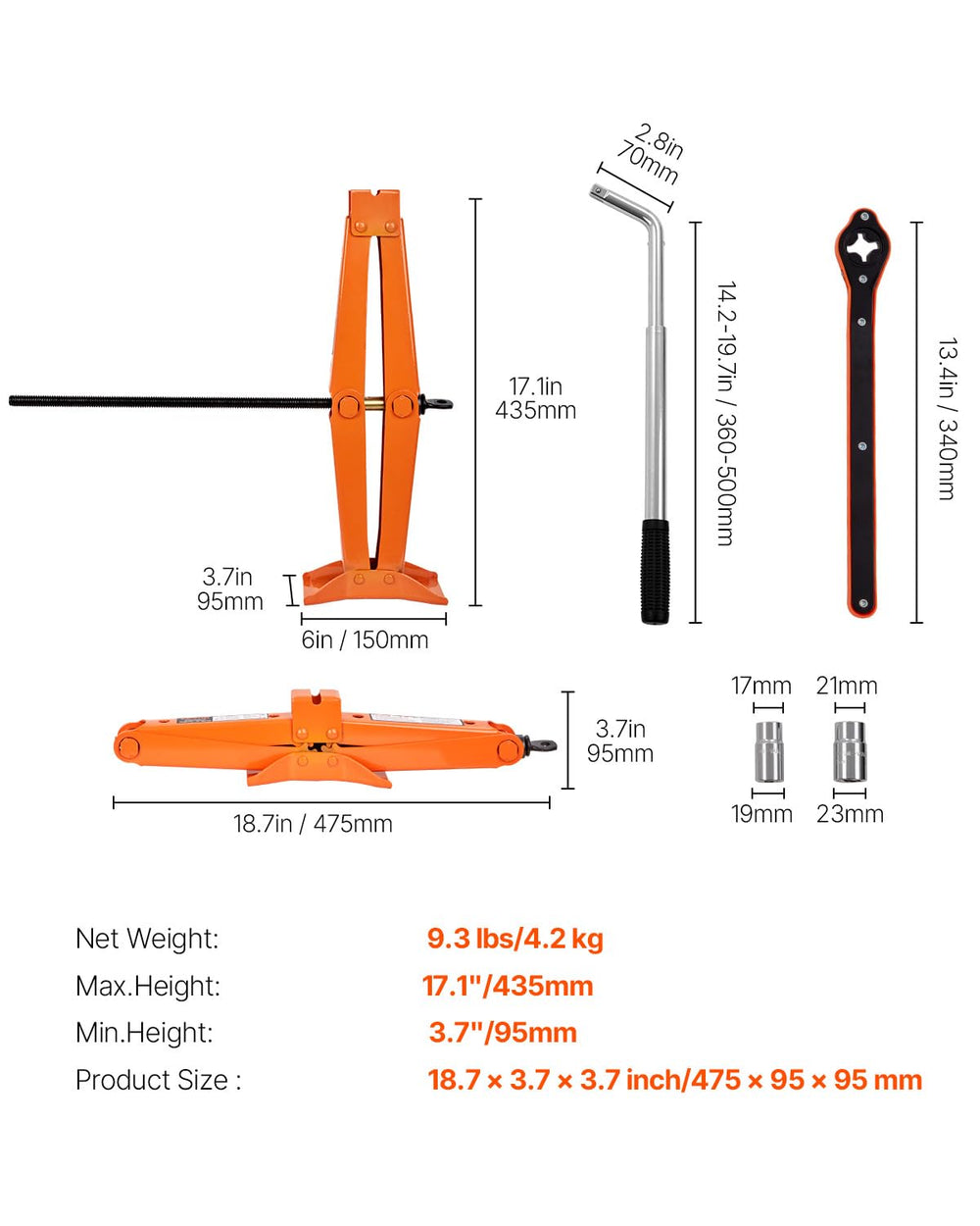 Use under the chassis for safe, controlled lifting