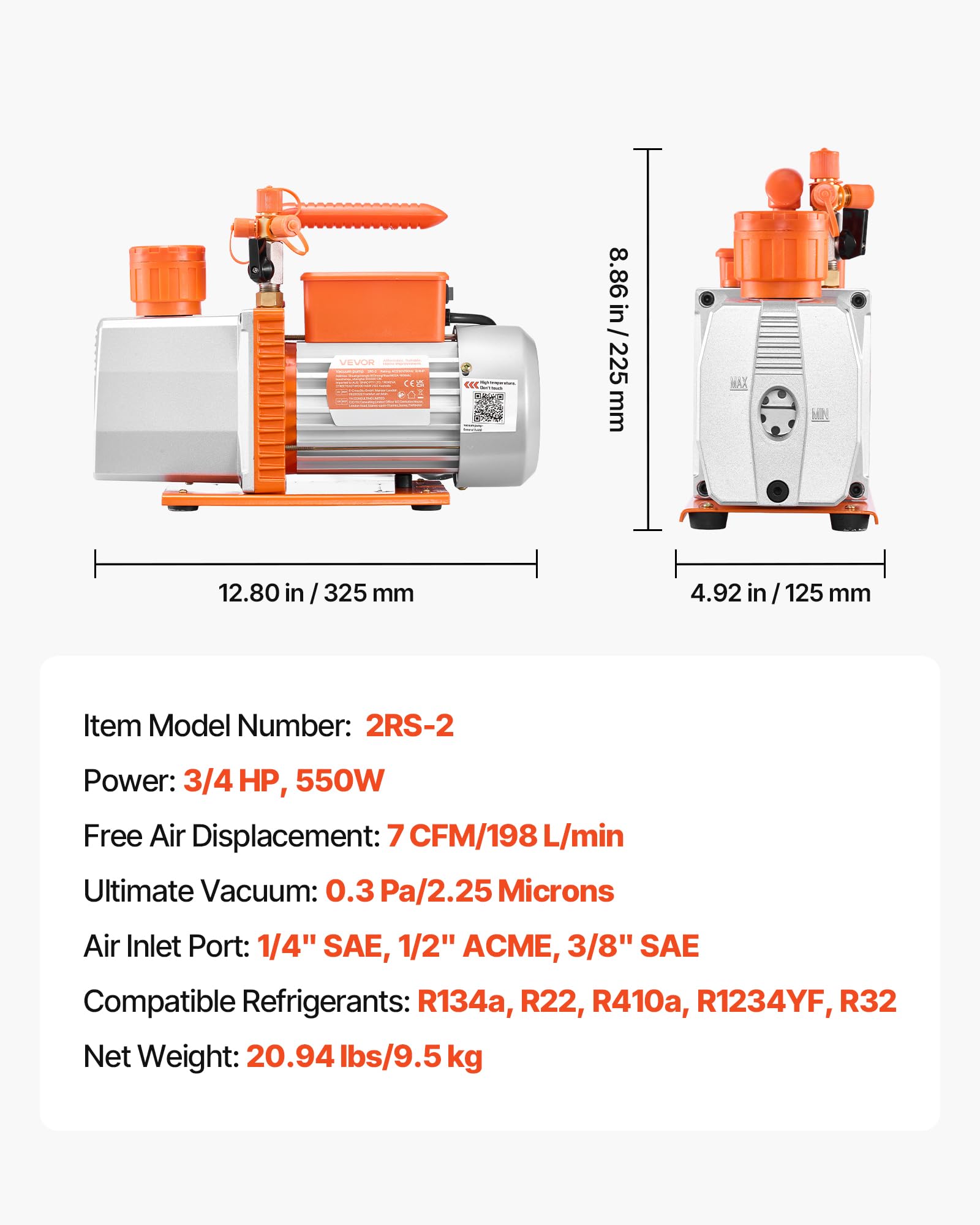 VEVOR vacuum pump in HVAC service setup for automotive A C maintenance