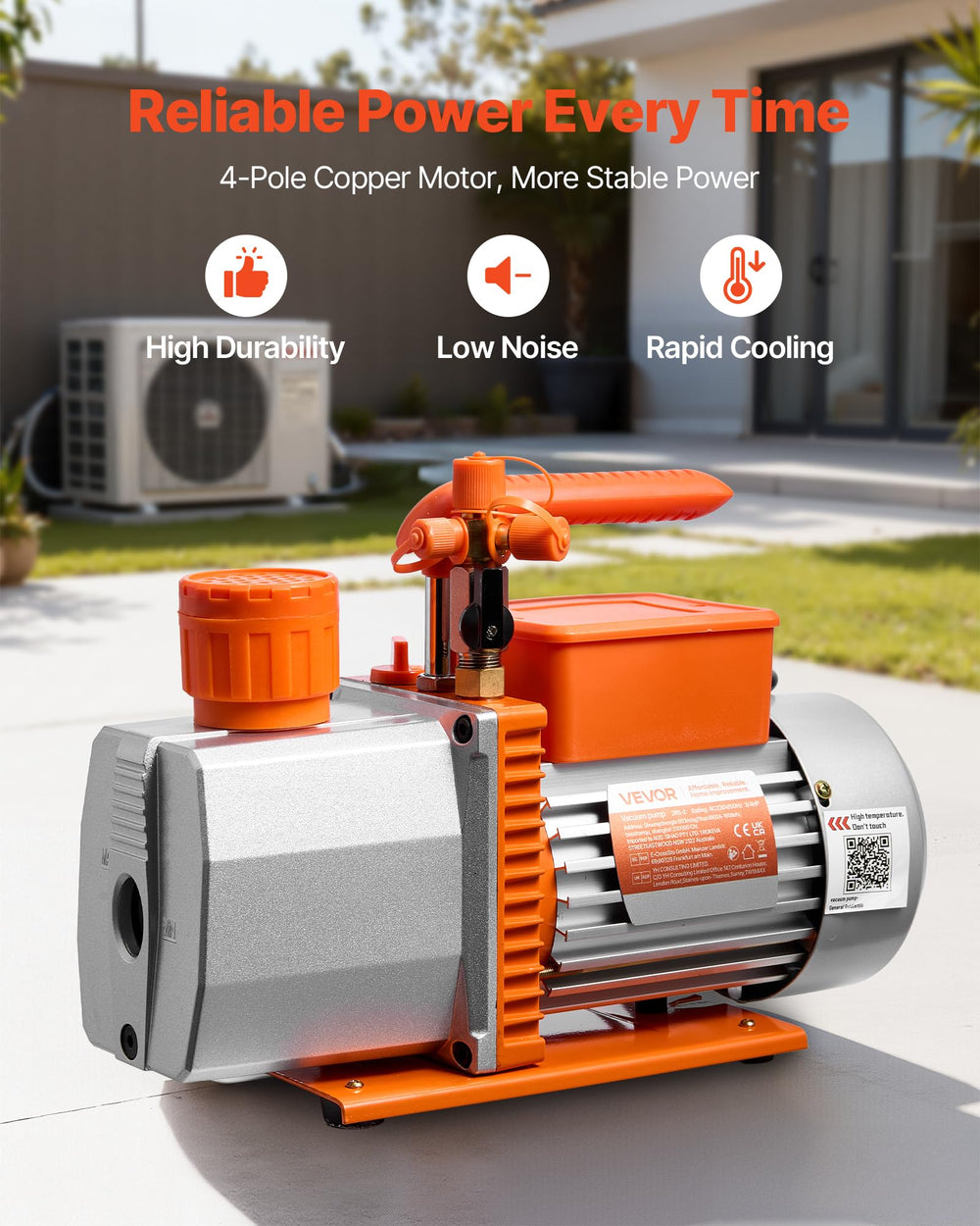 VEVOR vacuum pump ports and valves for versatile refrigerant connections