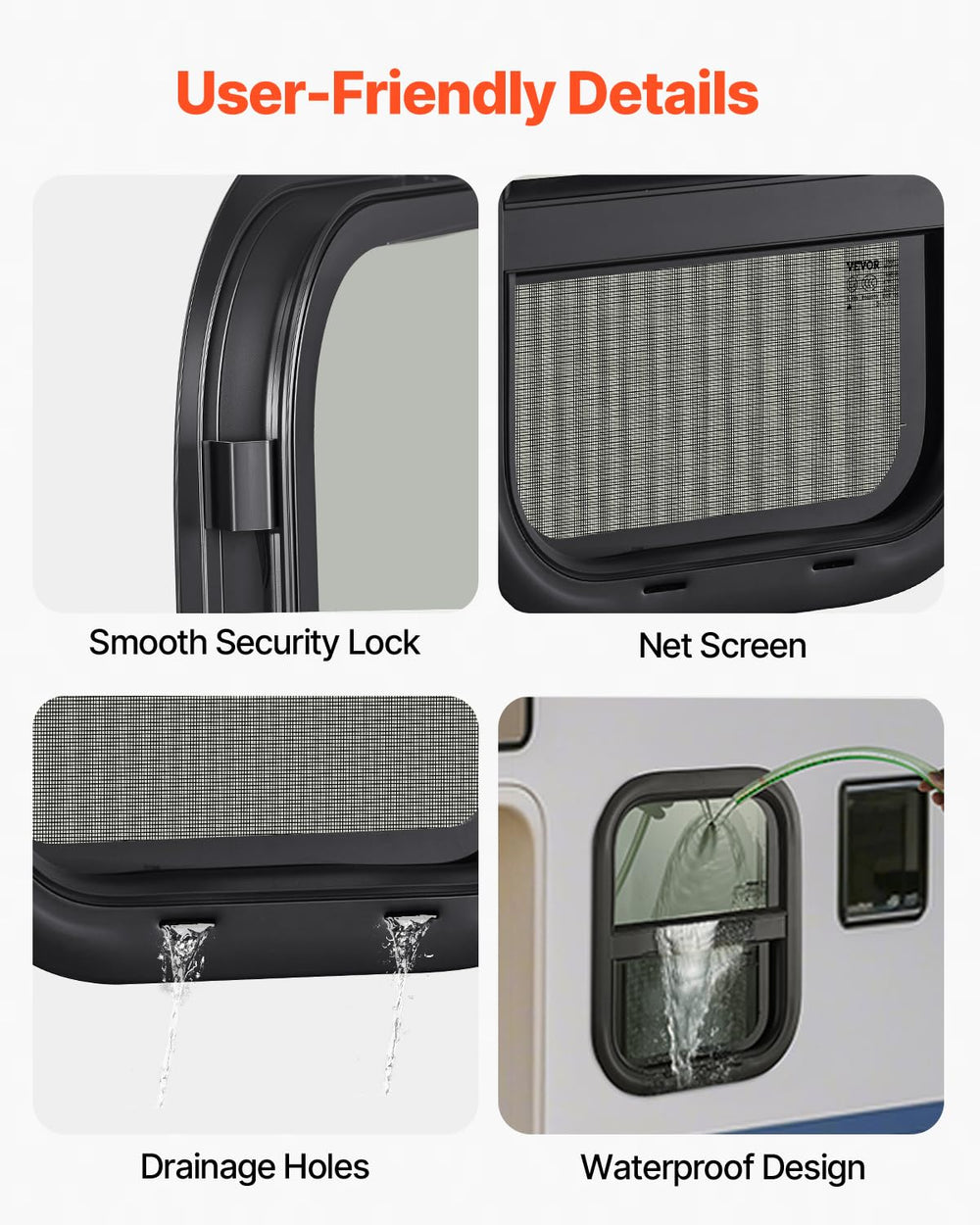 VEVOR vertical RV window trim ring adds style and structural stability.