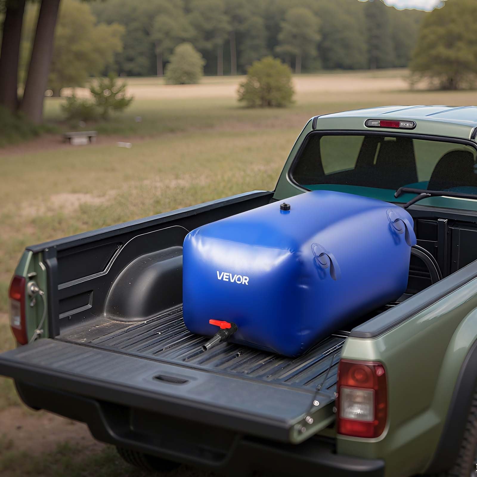 VEVOR water storage bladder folds flat for compact storage.