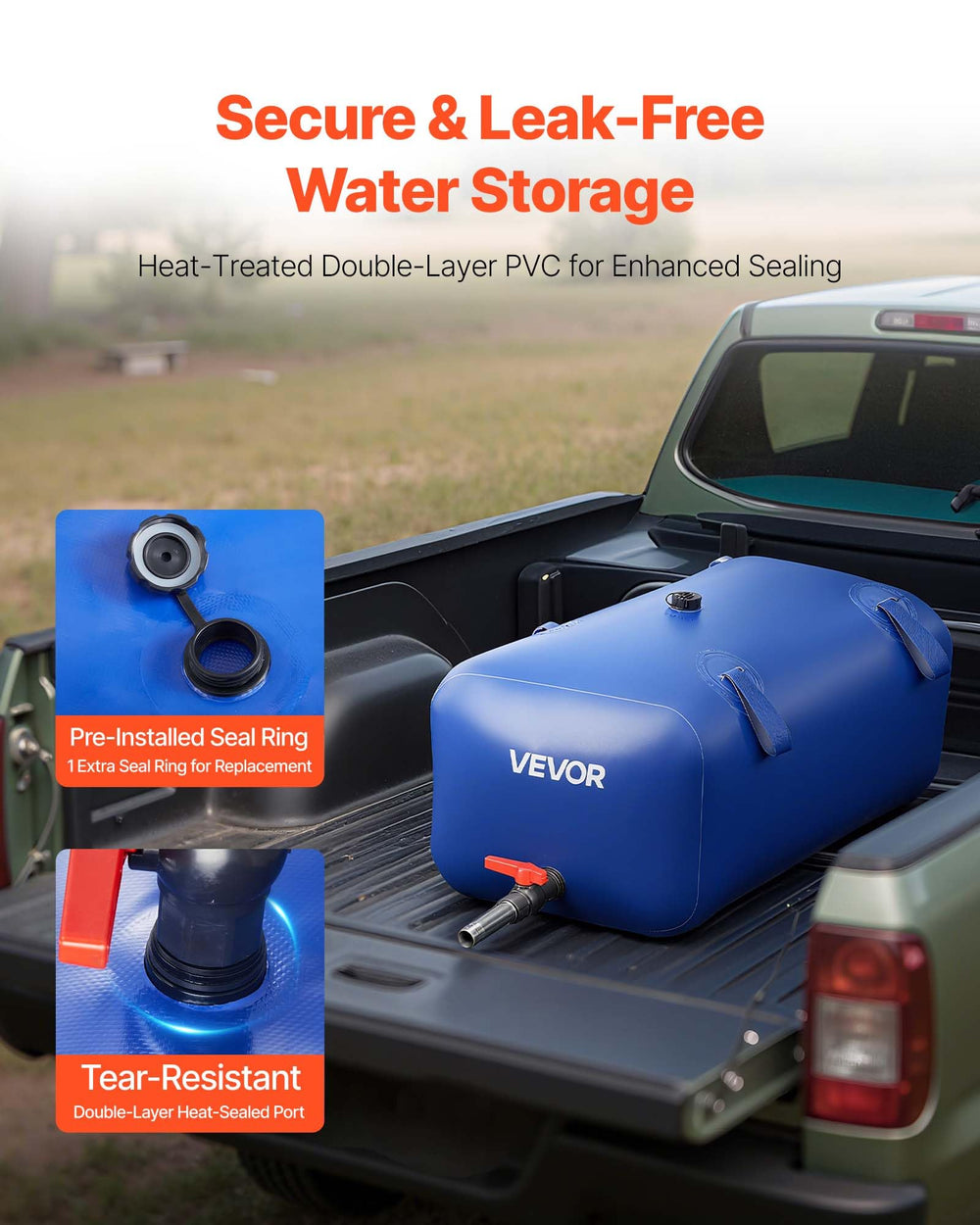 VEVOR foldable design bladder enabling compact storage when empty