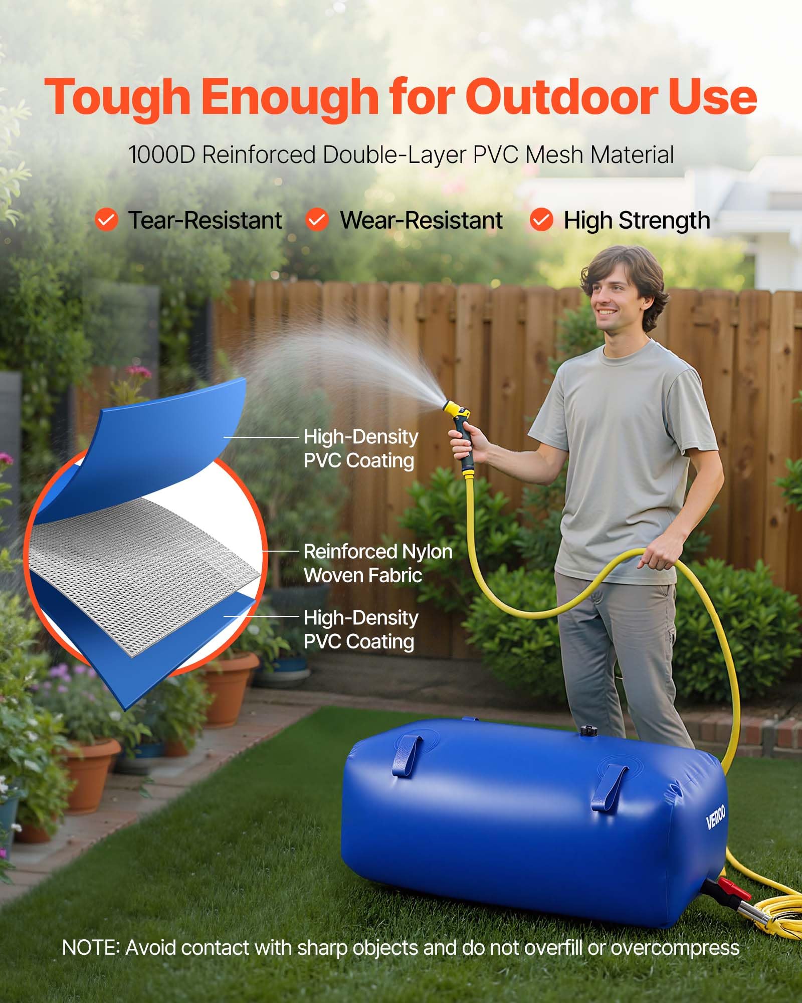 VEVOR bladder on RV camping setup ready for water supply
