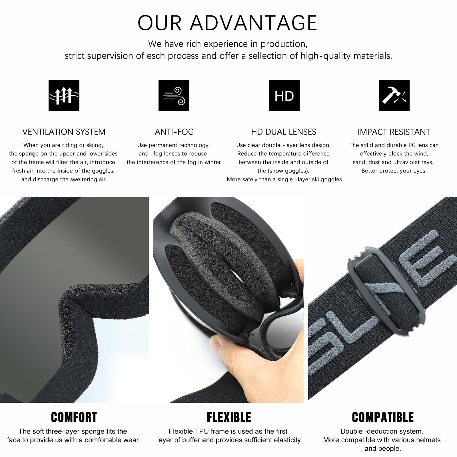 VEWOE two-way ventilation reduces fog for clear rider vision
