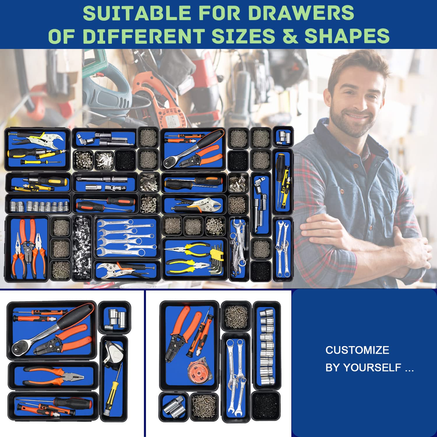 Vexercisehoop fits various drawers and tool chests for flexible storage
