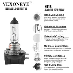 VEXONEYE H11B anti-vibration filaments reduce beam flicker