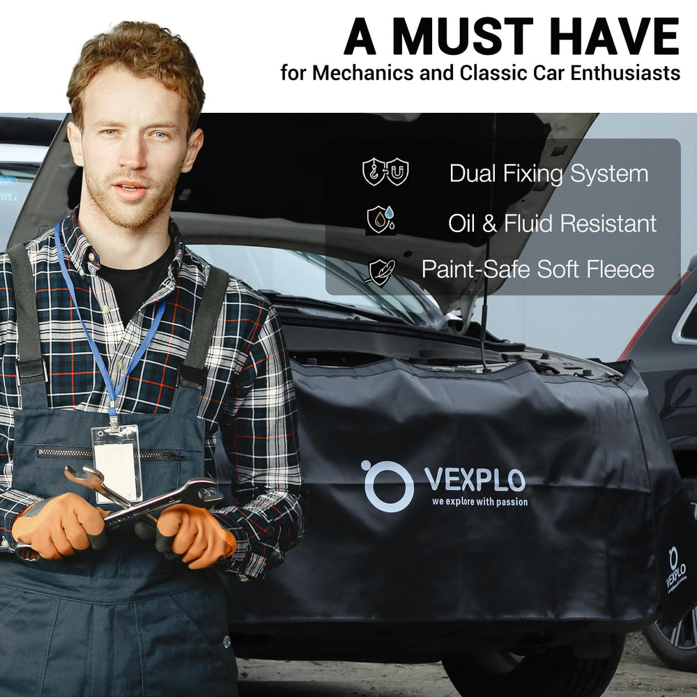 VEXPLO bumper-hood cover kit protects the bumper and hood during maintenance.