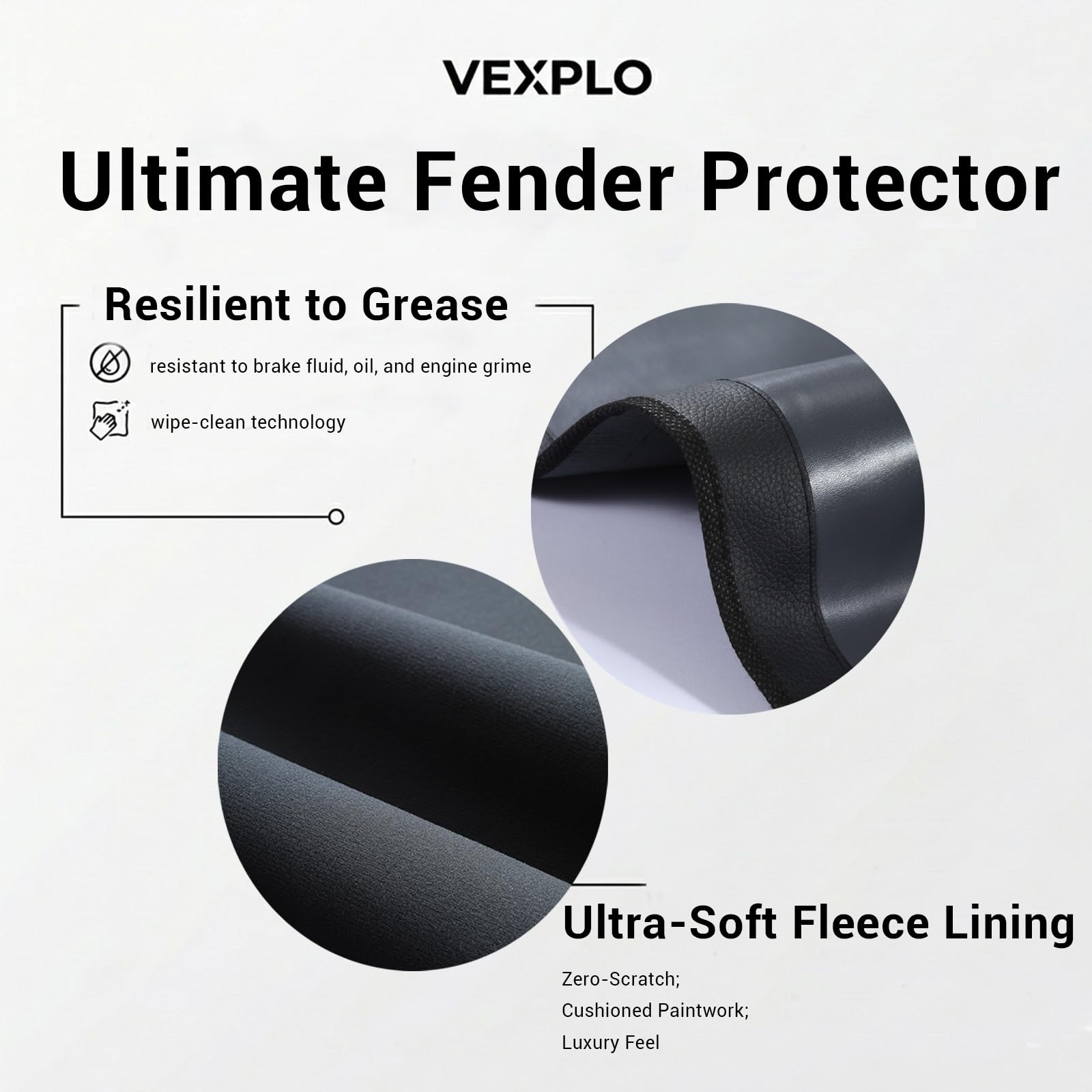 VEXPLO velvet-paint-protection surface guards against scratches and spills.