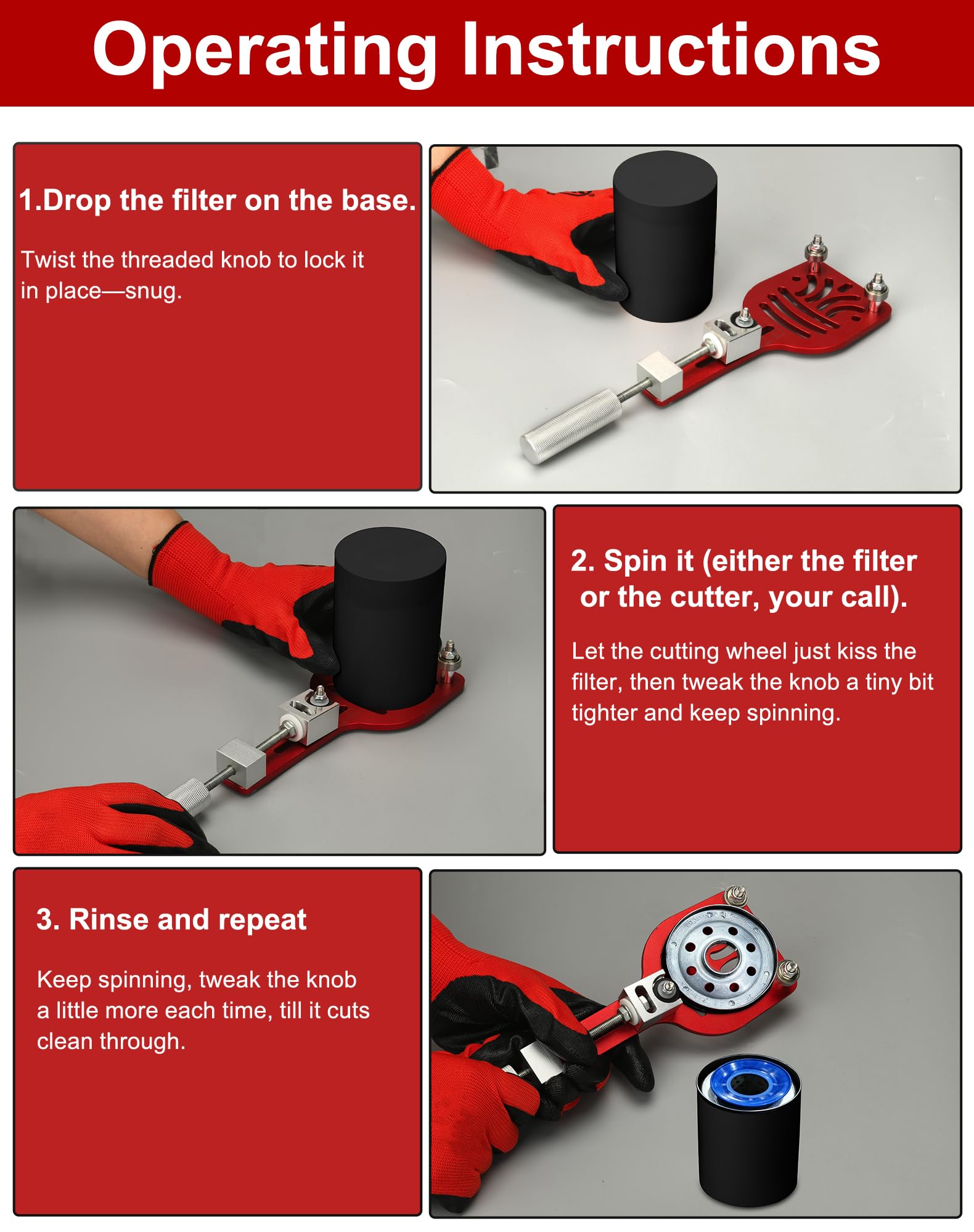 VEXTHYX 77750 non-slip grip ensures control with greasy hands.