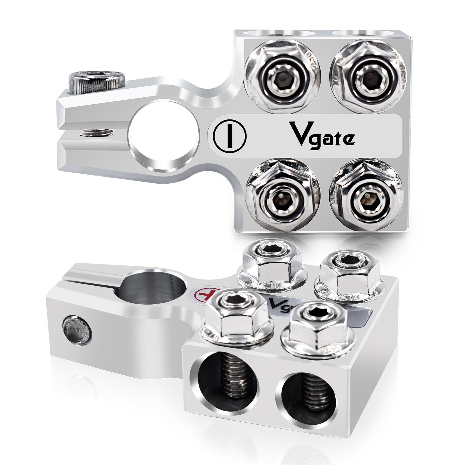 Vgate 8-Way Terminal Connector front view, modular power post system for flexible wiring.
