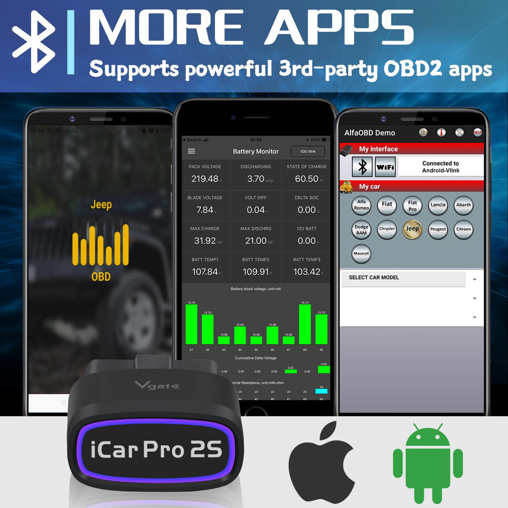 Vgate iCar Pro 2S EV diagnostics mode for hybrids