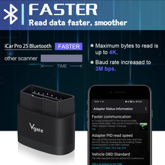 Vgate iCar Pro 2S connected to iPhone for seamless diagnostics