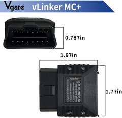 Vgate vLinker MC+ in-hand view highlights its compact, portable design.
