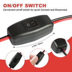 VGOVIWIN 10ft SAE cable with on/off switch for easy control.