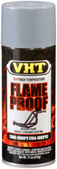 VHT FlameProof coating in flat grey primer can, 11 oz, ideal for extreme-temp prep