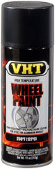 VHT SP183 Satin Black Wheel Paint Can, close-up showing satin finish and protective coating.