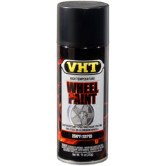 VHT SP183 Satin Black Wheel Paint Can 11oz, ready for wheels with high-heat protection.