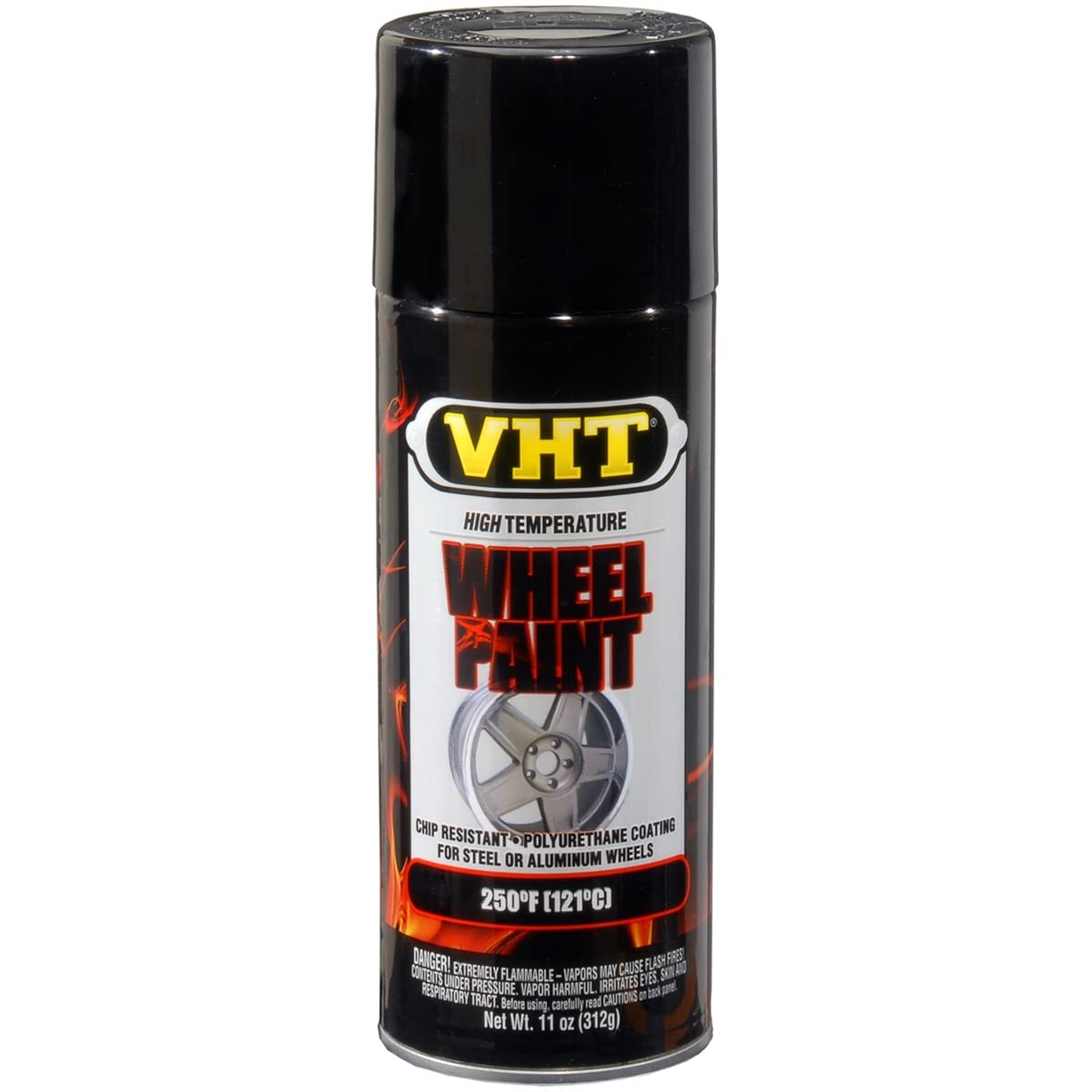 VHT SP187 gloss black wheel paint can applied to wheels for a durable high-temp wheel finish