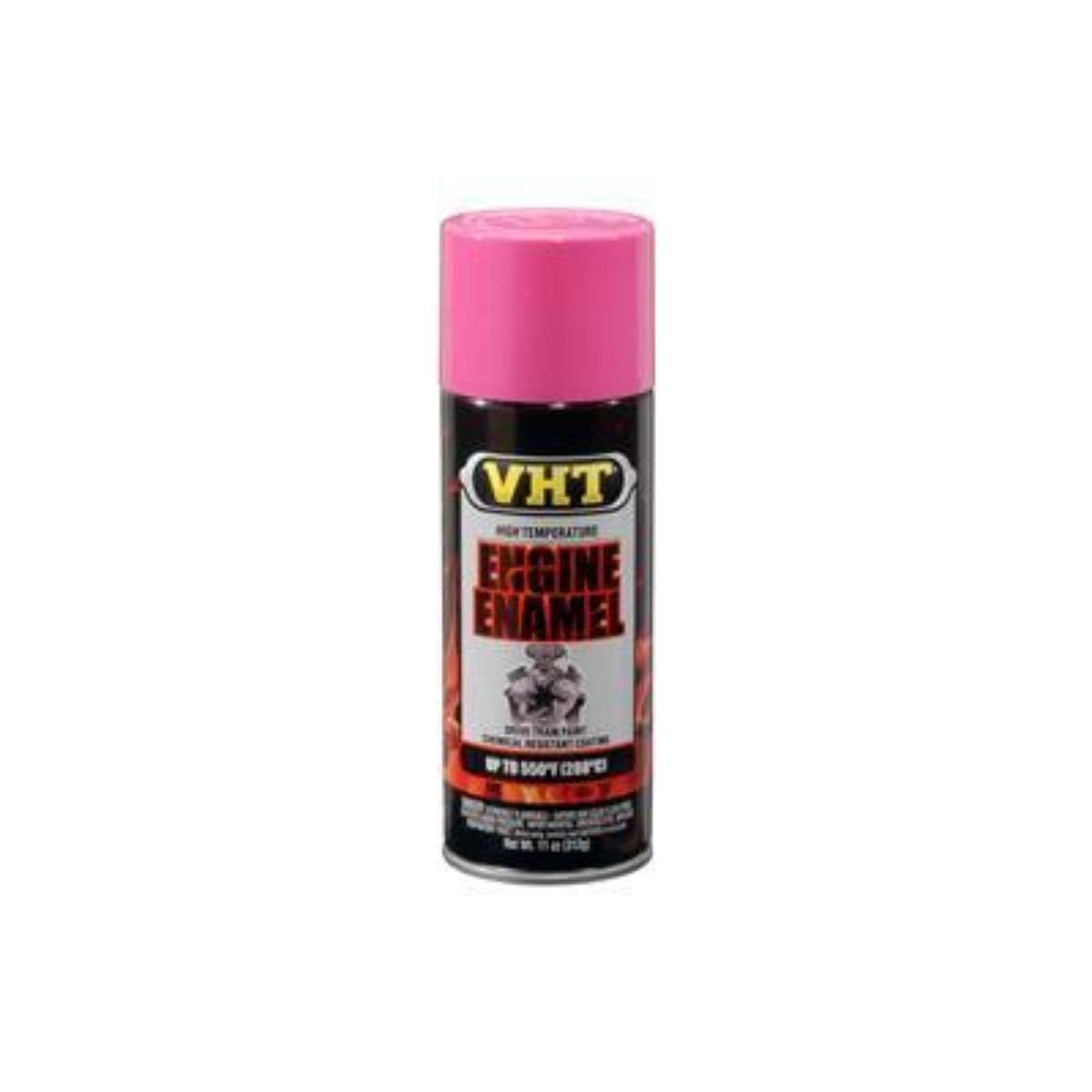 VHT SP756 hot pink engine enamel on spray can for durable heat resistance.