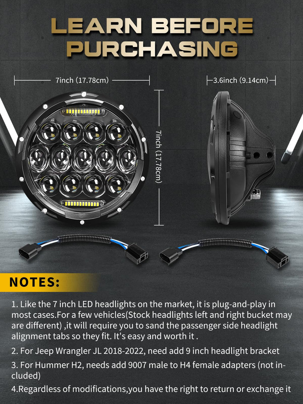 VI9000 durable headlight tested against weather and moisture.