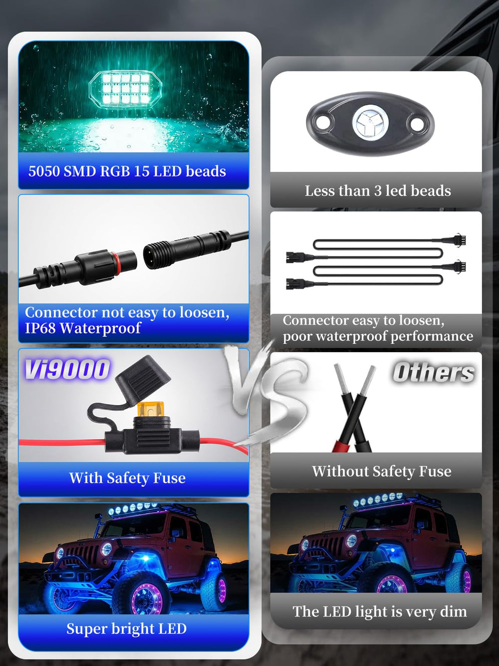 VI9000 app control enables quick color and mode changes from your phone.