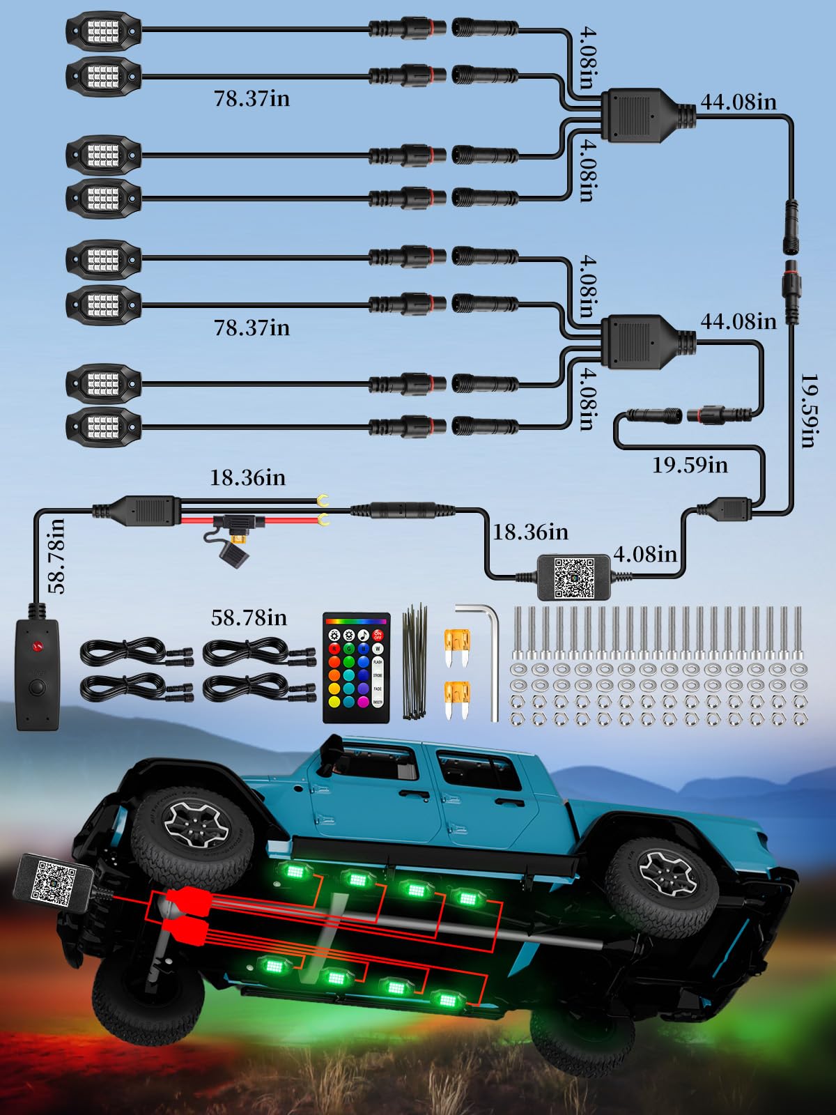 VI9000 IP67 waterproof rock light stands up to rain and mud.