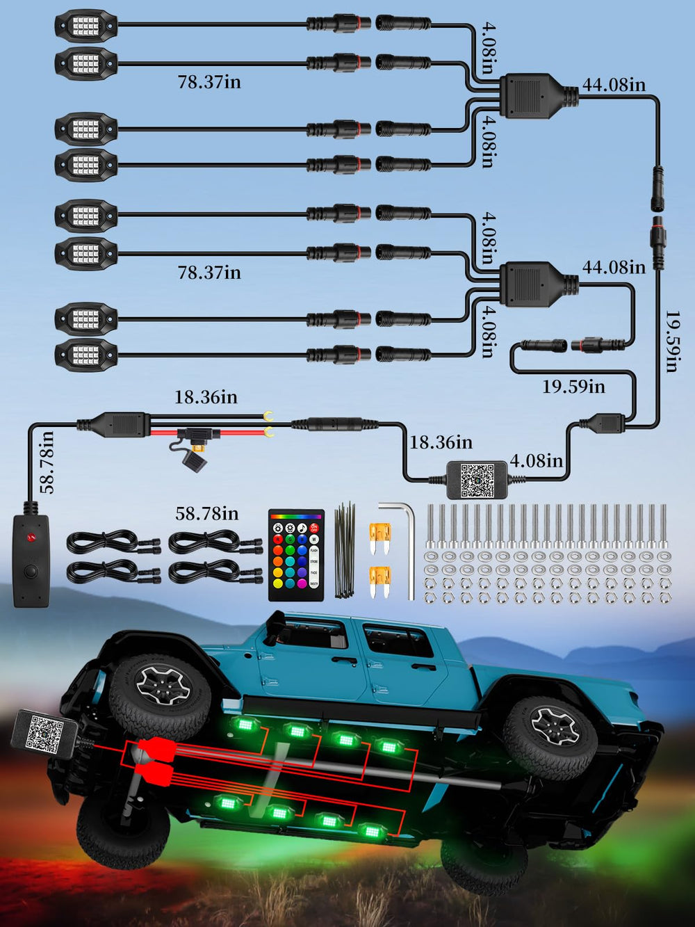 VI9000 IP67 waterproof rock light stands up to rain and mud.