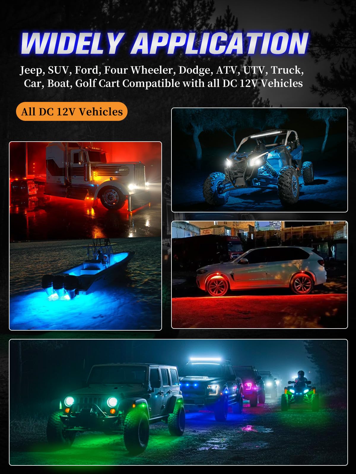 VI9000 night drive lighting improves safety and accent lighting on trails.
