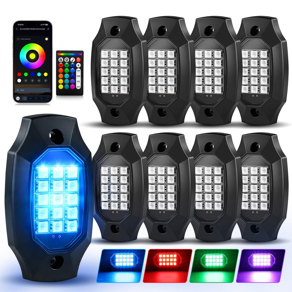 VI9000 underbody RGB rock light illuminates the undercarriage for enhanced night visibility.