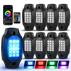 VI9000 underbody RGB rock light illuminates the undercarriage for enhanced night visibility.