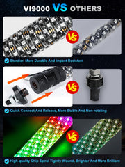 VI9000 app and remote control for customizable lighting effects.