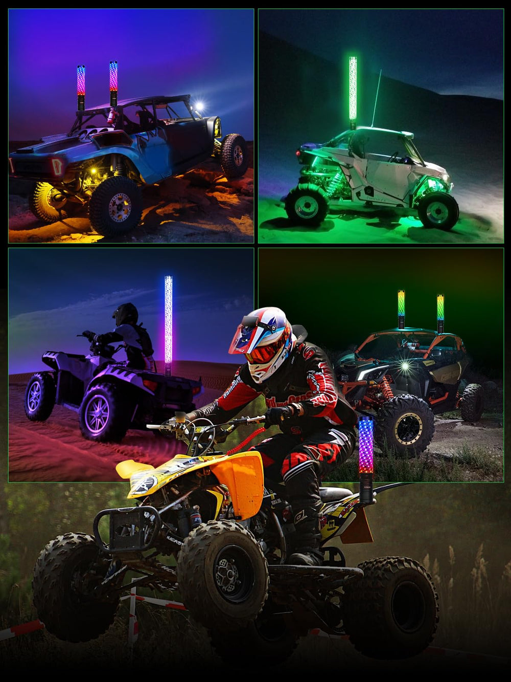 VI9000 included accessories kit with two lights and flags