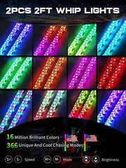 VI9000 LED whip with remote and app for customizable colors.