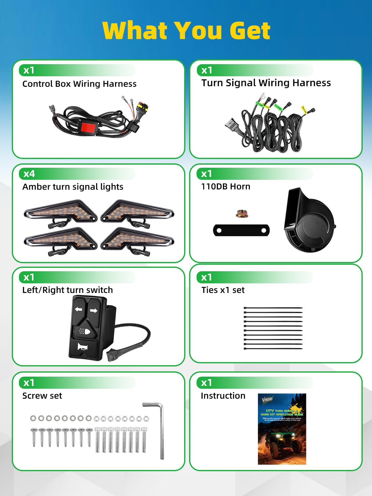 VI9000 UTV kit installed on a side-by-side demonstrates universal compatibility.
