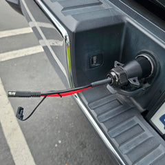 VIAIR 7-Way Power Access connector demonstrates compact design ideal for glove box storage and quick setup.