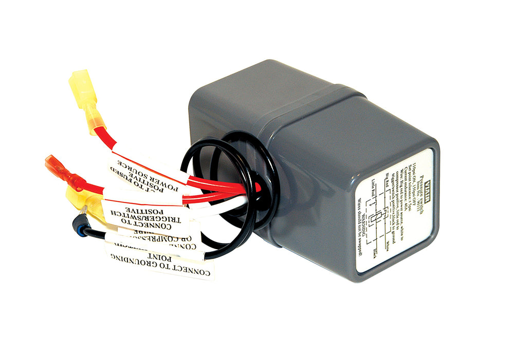 VIAIR 90111 pressure switch with relay for auto on/off at preset pressures in 12V systems