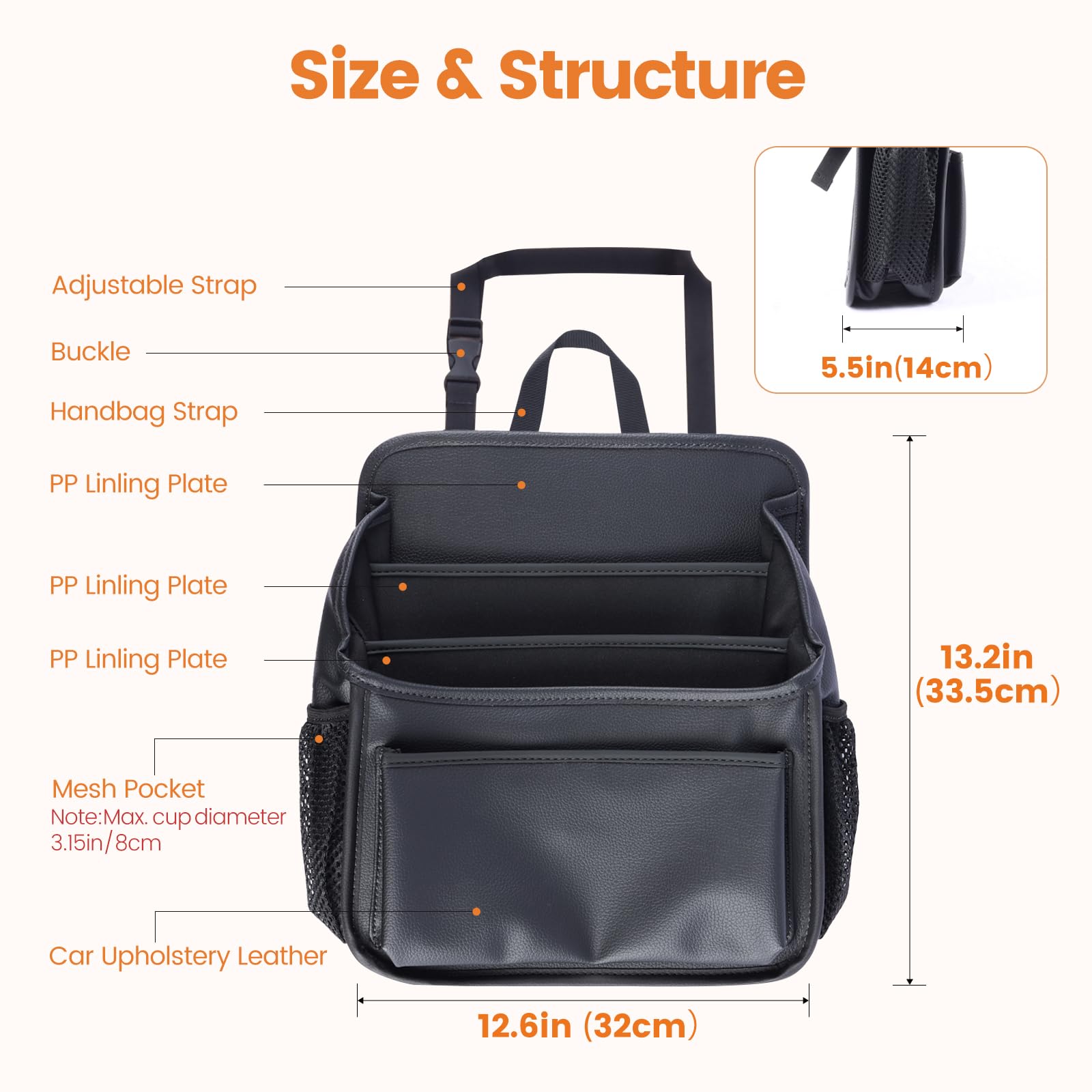 Viaviat multi compartment organizer helps separate documents electronics and snacks